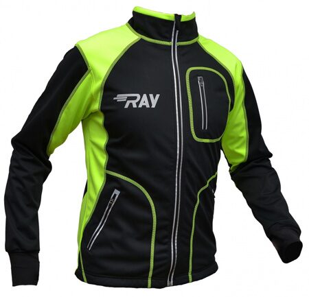 Куртка разминочная RAY WS модель STAR (UNI) черный/лимонный лимонный шов (44 RU/38 EUR/XS)